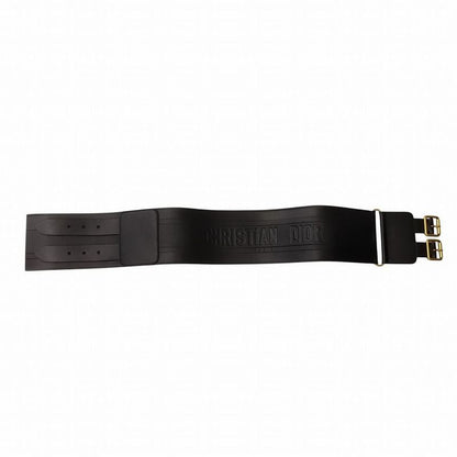 Christian Dior Logo Belt Corset Leather Double Waist Gold Hardware TNT