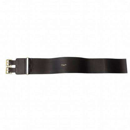 Christian Dior Logo Belt Corset Leather Double Waist Gold Hardware TNT