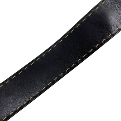 Celine Mantel Chain Belt Turnlock Leather Black Gold