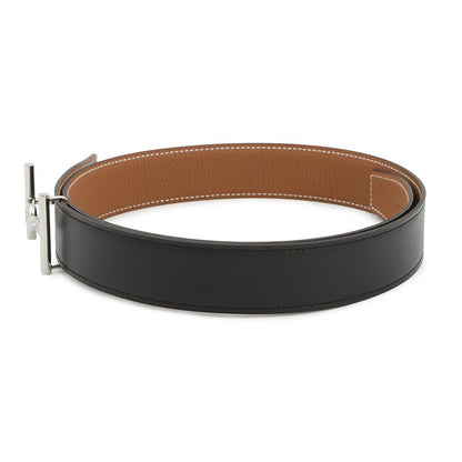 Hermes Belt Jumbo Black Gold Silver Box Calf Togo 80