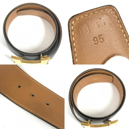 Hermes Belt Hhardware Big Logo Constance Leather Black