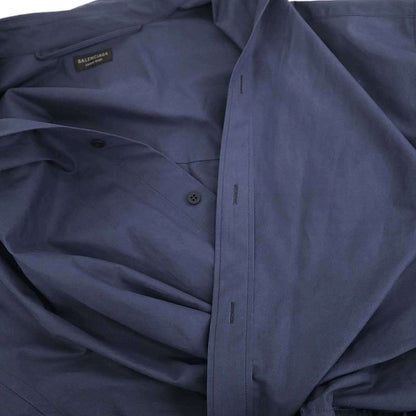 Balenciaga Mini Shirt Dress Overshirt Navy 34