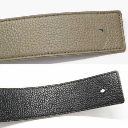 Dior CD Icon Logo Buckle Silver Metal Strap Reversible Black