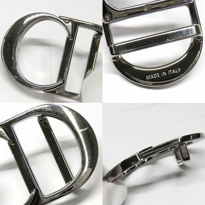 Dior CD Icon Logo Buckle Silver Metal Strap Reversible Black