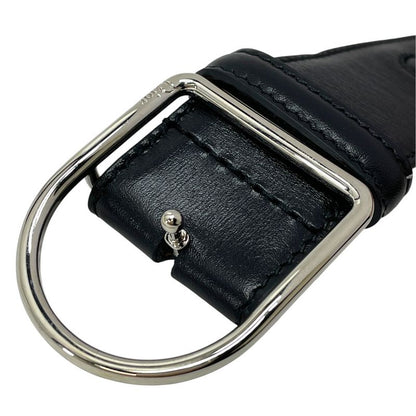 Dior D Logo Buckle Belt Black Silver