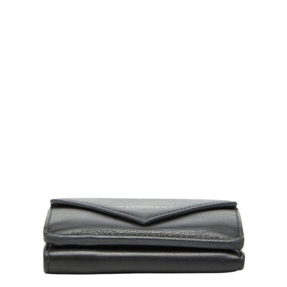 Balenciaga Paper Mini Wallet Trifold Compact Black Leather