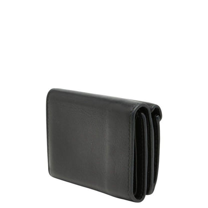 Balenciaga Paper Mini Wallet Trifold Compact Black Leather