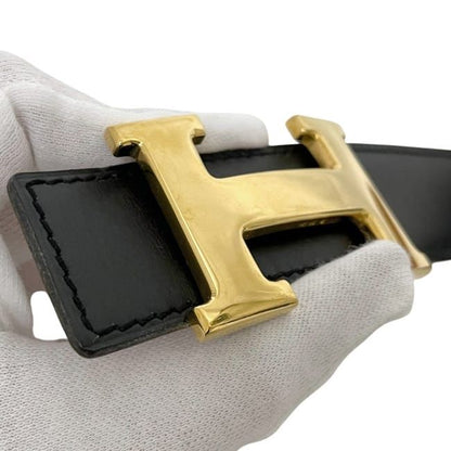 Hermes Belt Black Camel Brown Gold