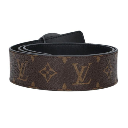 Louis Vuitton Ceinture Logo Circle Buckle Monogram Leather Belt 85 Brown Black