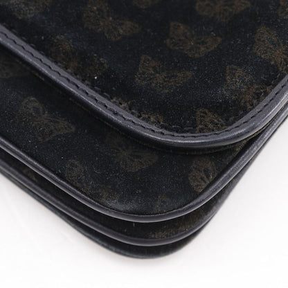 Bottega Veneta 2-Way Shoulder Butterfly Pattern Suede Black Tote Bag