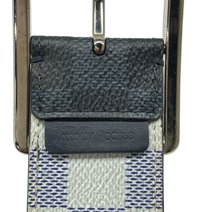 Louis Vuitton Damier Cobalt Azur Belt Silver Black Sophistication