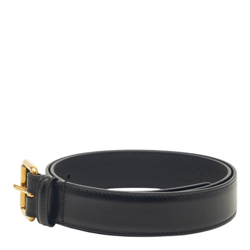 Gucci Plain Belt 85 34 Black Gold Calfskin