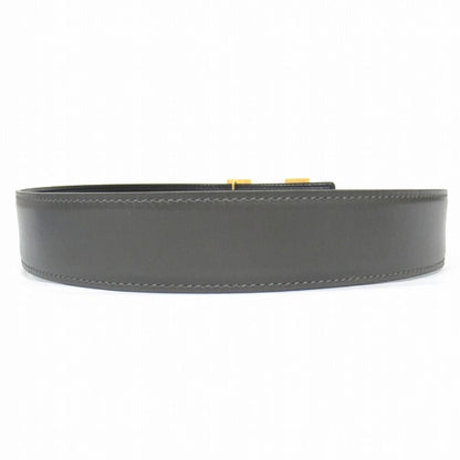 Hermes Buckle Reversible Belt Leather Constance Gold Vintage 70 Gray Black