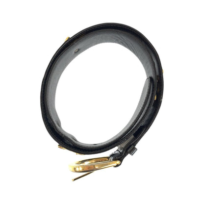 Celine Vintage Carriage 70 Black Gold Patent Leather Belt