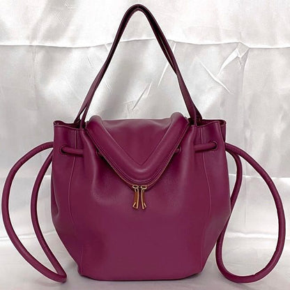 Bottega Veneta 2-Way Bag Purple Beak Drawstring Leather