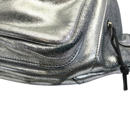 Saint Laurent Belt Bag Logo Leather Metallic Silver Paris Sophistication