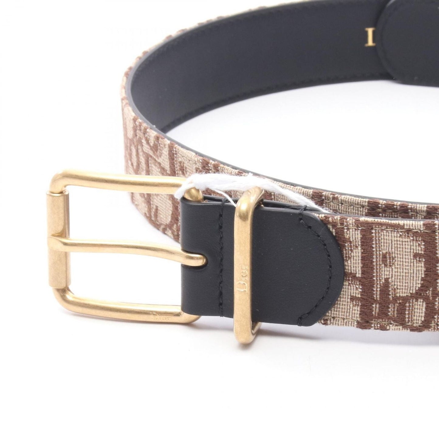 Dior Belt Oblique Brown Canvas Leather