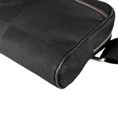 Louis Vuitton Acrobat Damier Geant Noir Leather Nylon Black Belt Bag Silver