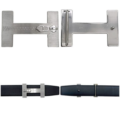 Hermes Belt Black Constance Reversible Waist 90 35 mm Zipper Pattern Leather