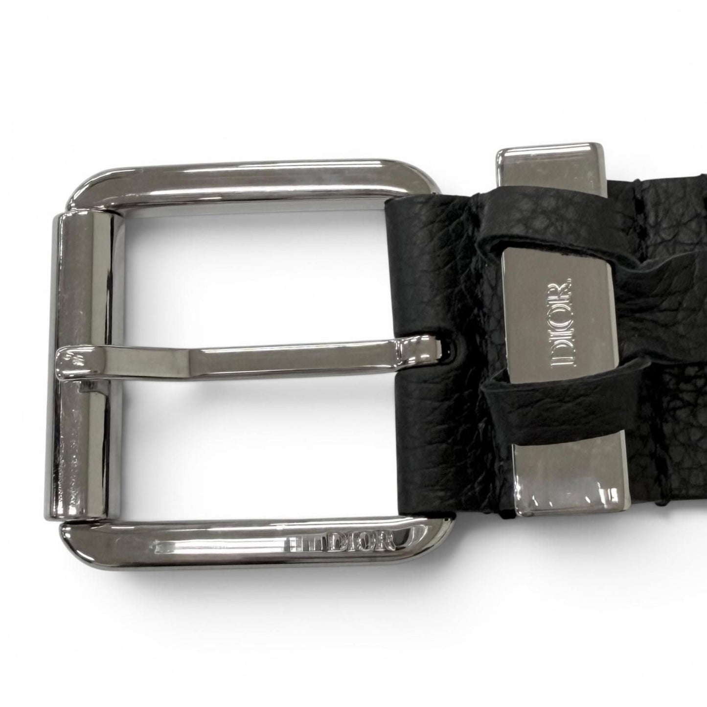 Dior Homme Logo Silver Pin Buckle Belt Black Recommended