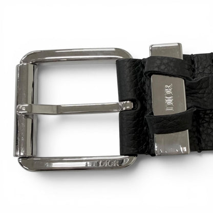 Dior Homme Logo Silver Pin Buckle Belt Black Recommended