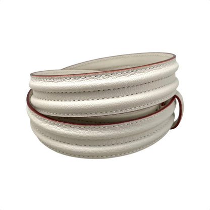 Louis Vuitton Belt Ceinture Pandora Leather Logo Buckle White Beige Gold