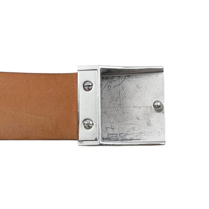 Louis Vuitton Belt Ceinture Carre Damier Ebene Logo Buckle Silver