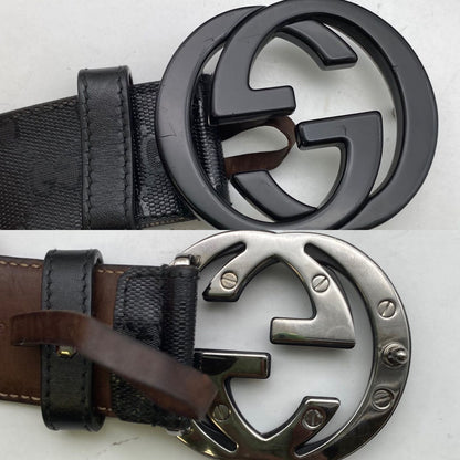 Gucci Leather Belt GG Marmont Supreme Black