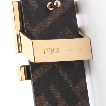 Fendi Belt Round FF Reversible Black Leather