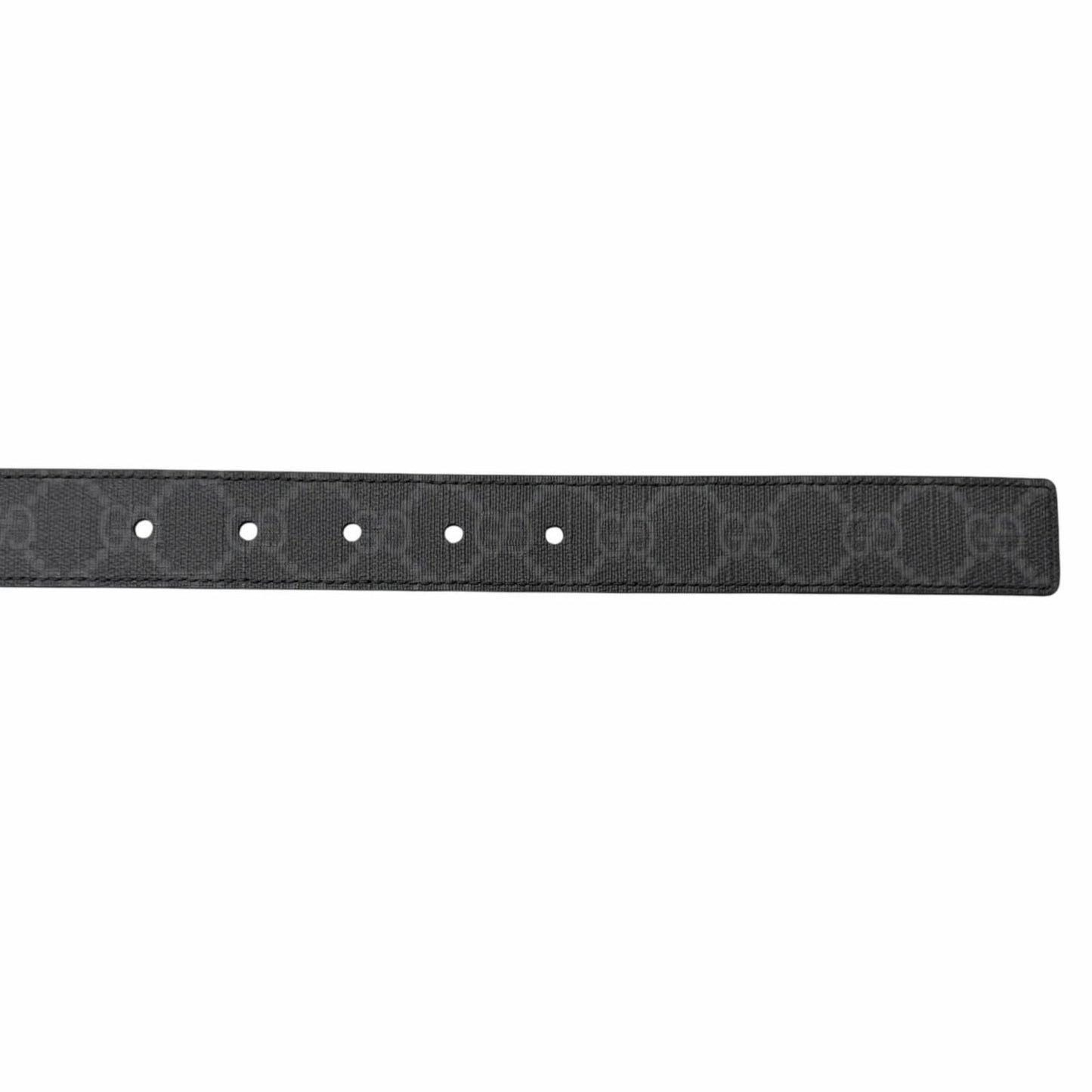 Gucci Leather GG Supreme Canvas Square Buckle Reversible Belt Black 90 36
