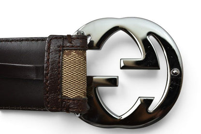 Gucci Belt GG Buckle Brown Beige 85