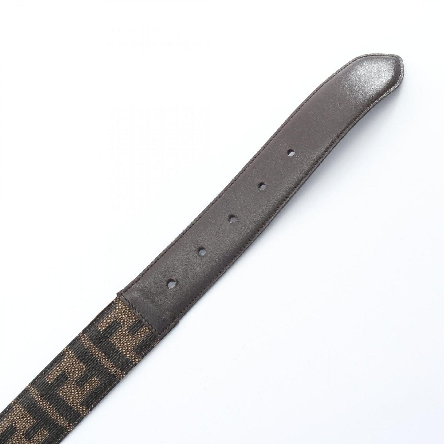 Fendi Belt Zucca Gold Canvas Leather