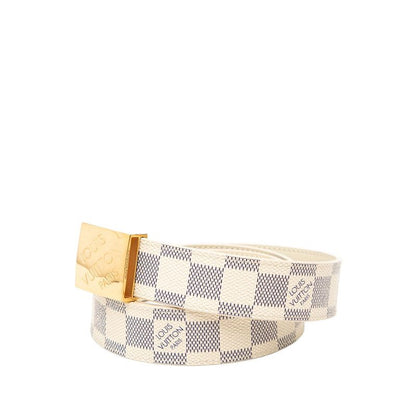 Louis Vuitton Damier Azur Ceinture Carre Belt 85 34 White Leather