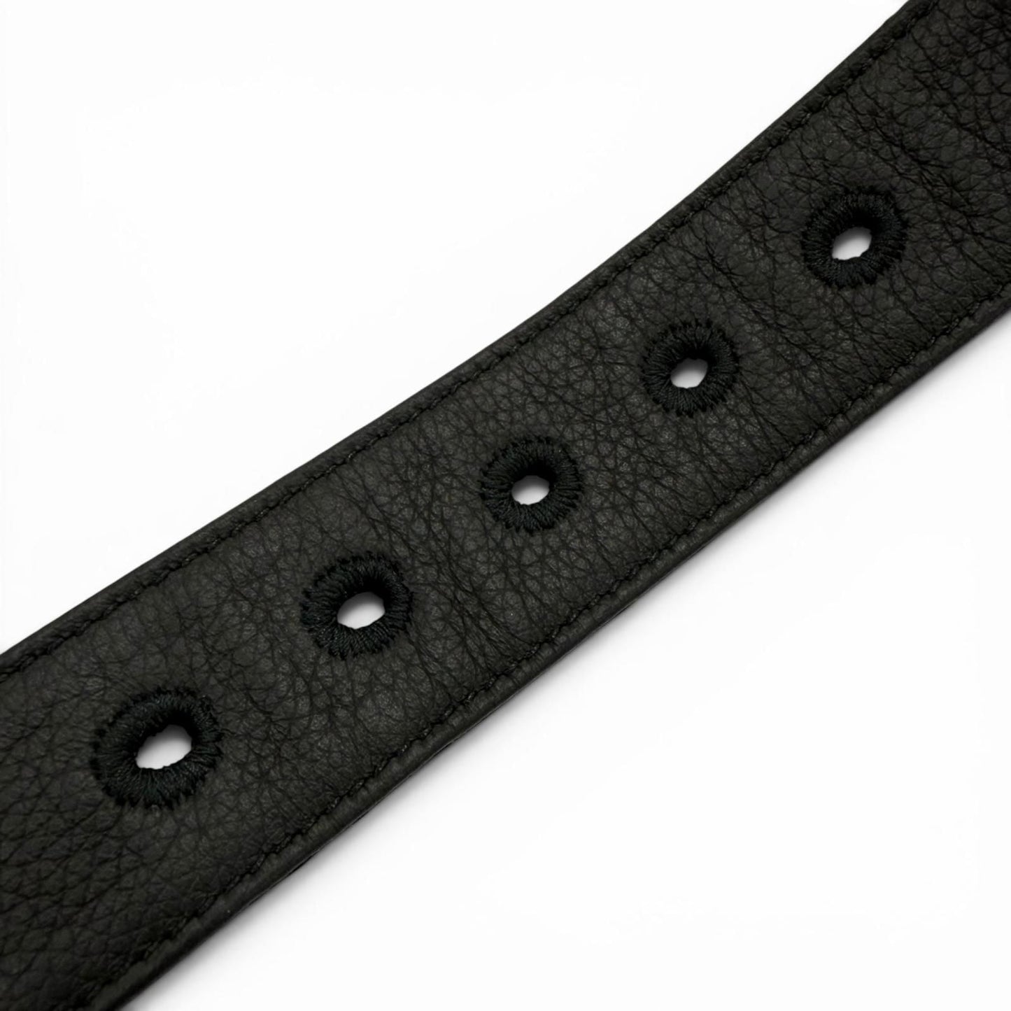 Dior Homme Canvas Leather Oblique Pin Buckle Belt Black Silver