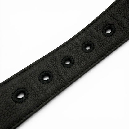 Dior Homme Canvas Leather Oblique Pin Buckle Belt Black Silver