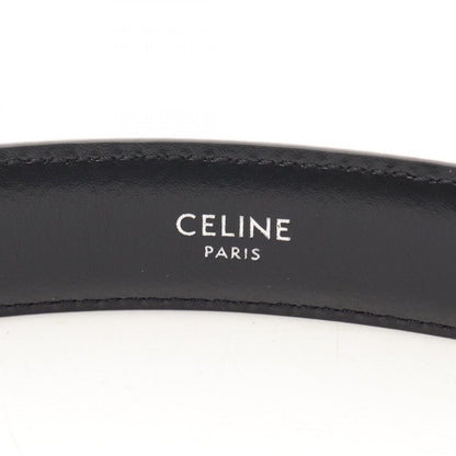 Celine Belt Triomphe Silver Gray Leather