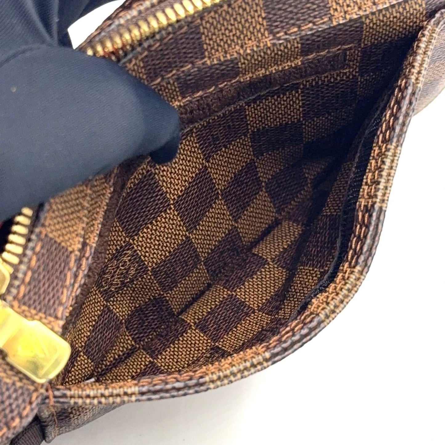 Louis Vuitton Damier Geronimos Leather Brown Belt Bag Gold