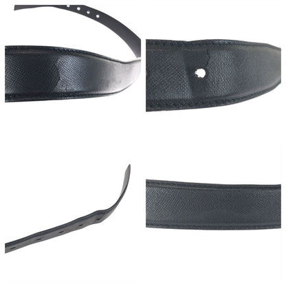 Prada 90 Black Silver Leather Belt