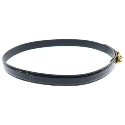 Saint Laurent Paris Maillon Leather Belt Black Patent Gold