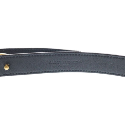Saint Laurent Paris Maillon Leather Belt Black Patent Gold