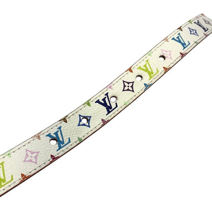 Louis Vuitton Belt Ceinture Initial Unknown Monogram Multicolor Canvas Blanc