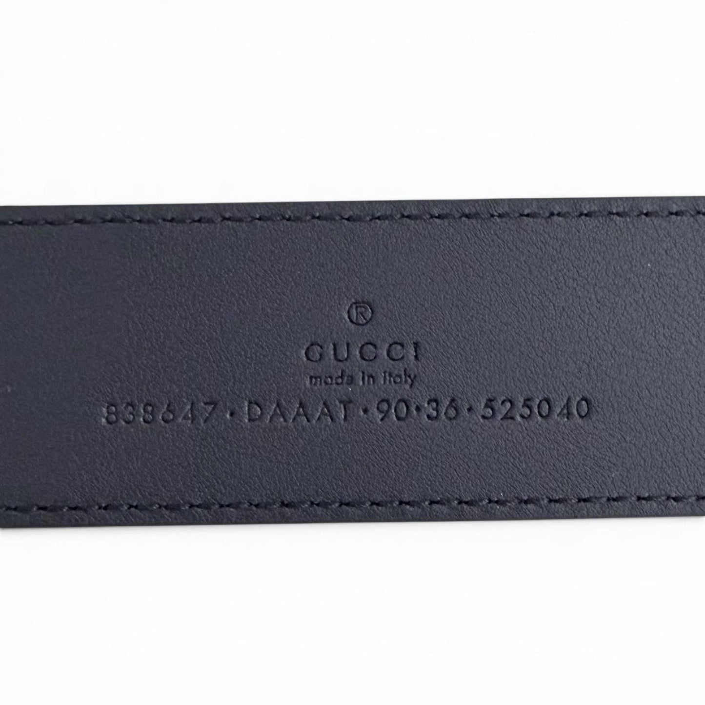 Gucci Daaat Web Detail Buckle Leather Belt Navy Silver 90 Recommended