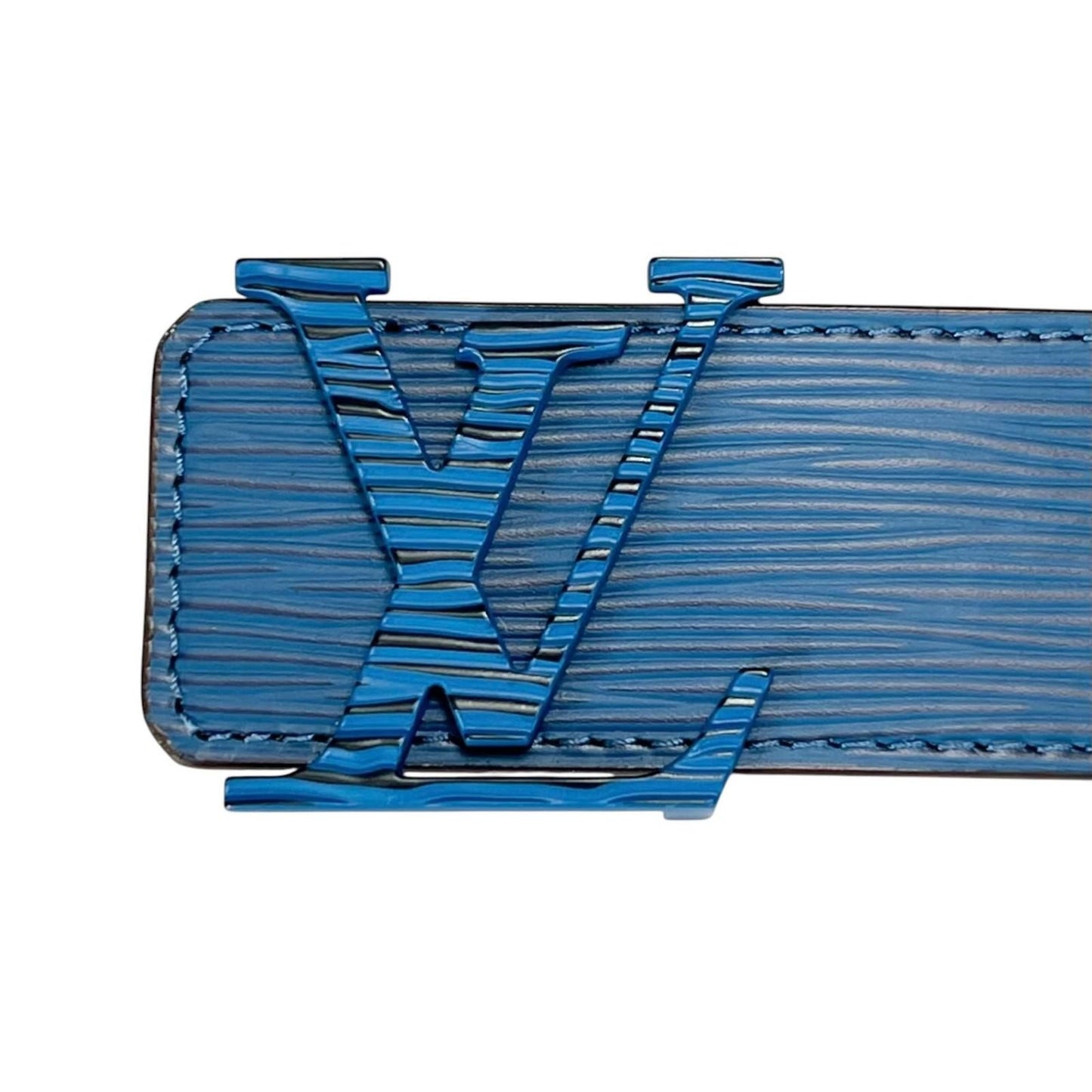 Louis Vuitton Ceinture LV Initial 40 Epi Leather Belt Blue Brown