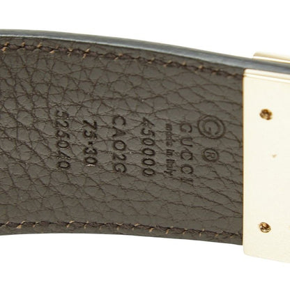 Gucci Interlocking Reversible Belt 75 30 Black Leather Metal