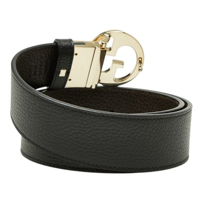 Gucci Interlocking Reversible Belt 75 30 Black Leather Metal
