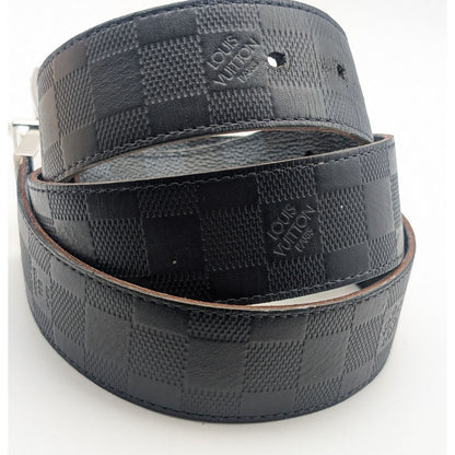 Louis Vuitton Ceinture Damier Print Graphite Infini Reversible Black Belt