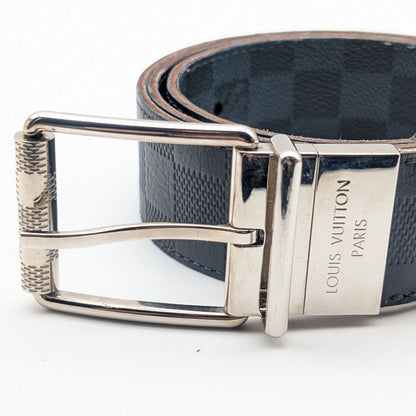 Louis Vuitton Ceinture Damier Print Graphite Infini Reversible Black Belt