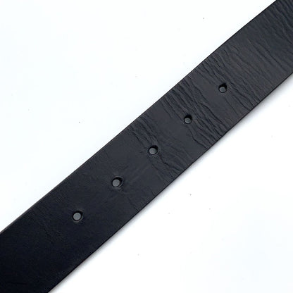 Gucci Interlocking Buckle Leather Black Belt Silver