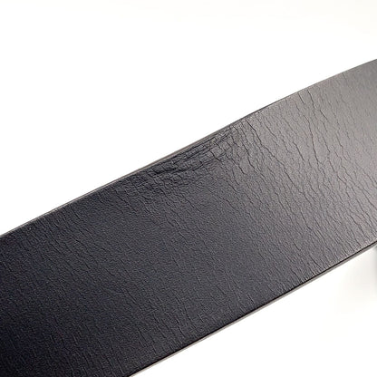 Gucci Interlocking Buckle Leather Black Belt Silver