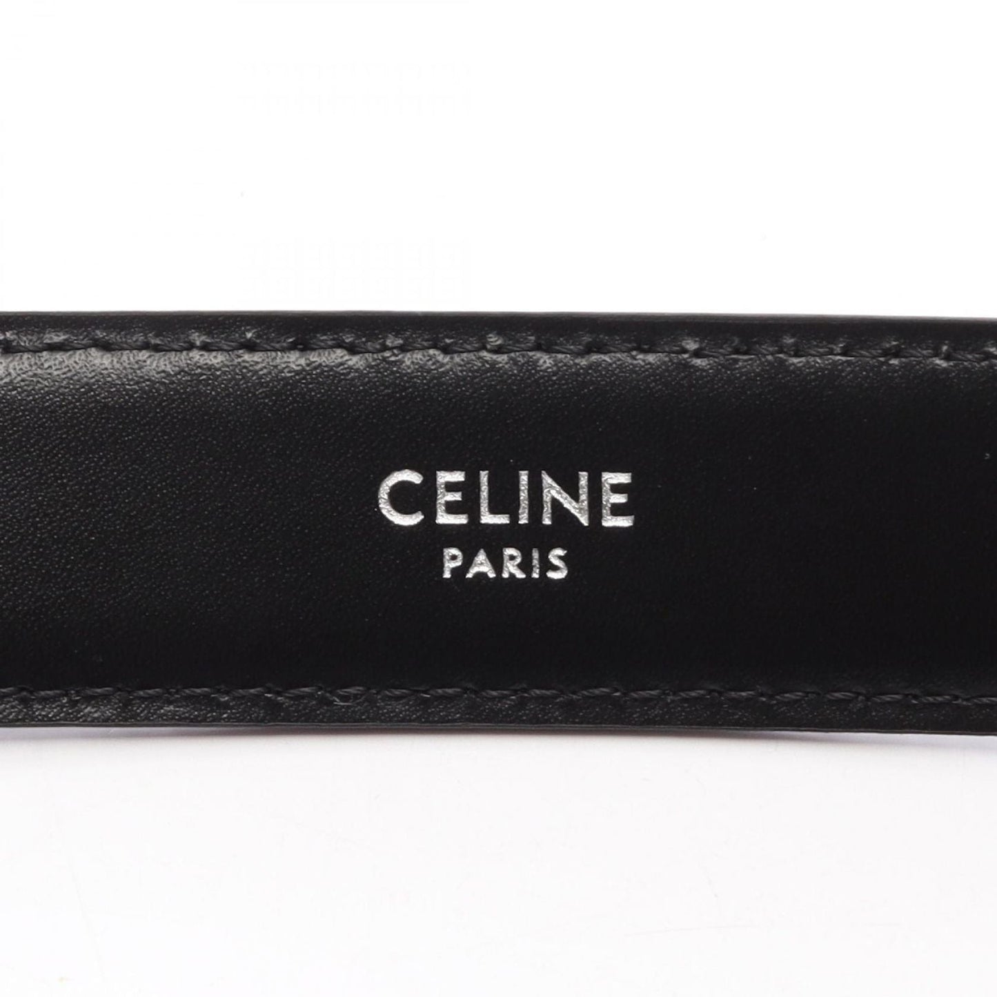 Celine Belt Triomphe 25 Silver Leather